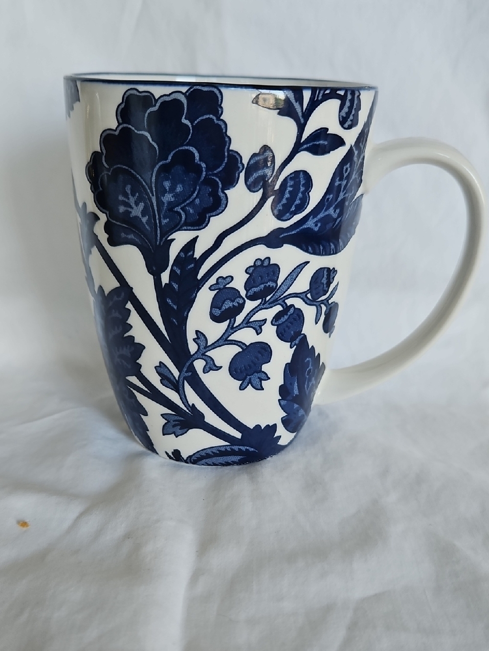 Certified International White and Blue Floral Ceramic Mug